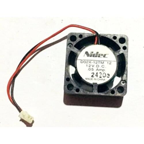 For Nidec D02X-12TM 2.5CM 25x25x1.0mm DC 12V 0.05A 0.6W 2 Line Long Life Mini Cooling Fan