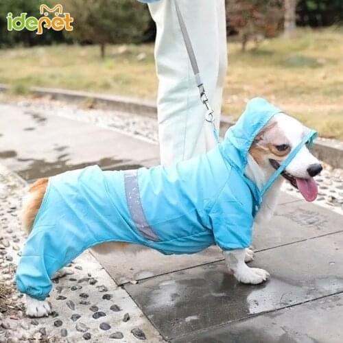 Pet Raincoat Large Dog Clothing Transparent Eye-mask Jacket Four-legged Sun Protection Costume Cat Rain Coat for Puppy Chihuahua