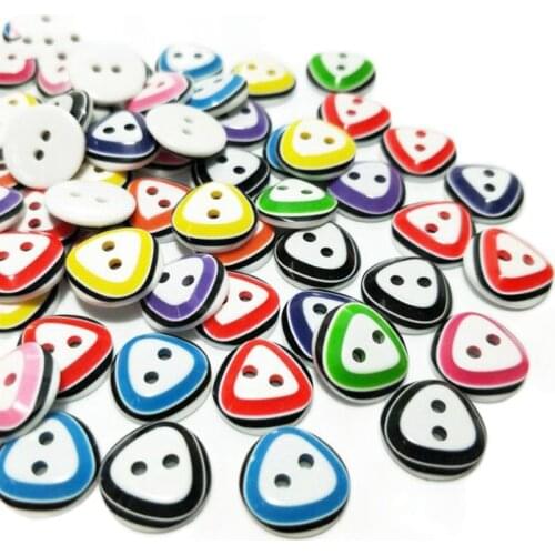 HL 100pcs NEW mix color 2 holes flatback resin buttons kids apparel sewing accessories DIY crafts and scrapbooking 12MM