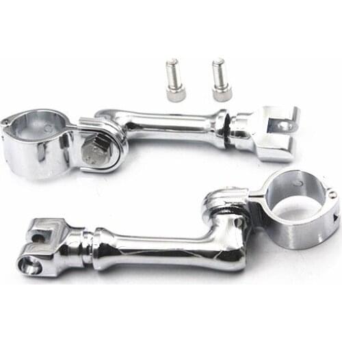 Chrome 1.5'' Highway Longhorn Engine Guard Foot Peg Mounts Clamps Motorcycle For Harley Honda Kawasaki Yamaha Suzuki Triumph