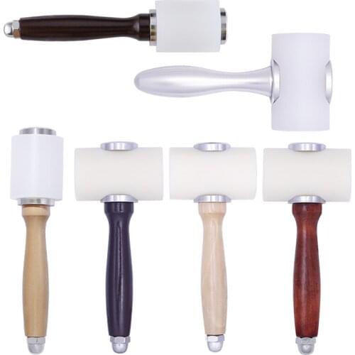 LMDZ 6 Styles New Leather Craft Carving Wooden Hammer Carving Hammer Sew Leather Cowhide Tool For Stamping Sew Leather Cowhide