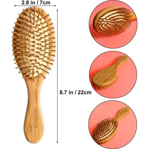 Massage Comb Natural Bamboo Anti-Static Wooden Bristles Hair Brushes Head Scalp Hair Care Wood Beard Comb Scalp Hair Comb