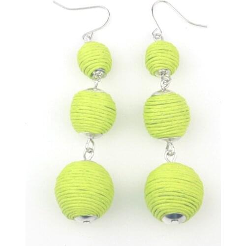 Fur Ball Bon Bon Plush Ball Earrings Wrapped Crispin Ball Drop Pom Pom Long Earrings Acrylic Triangle Shaped For Women