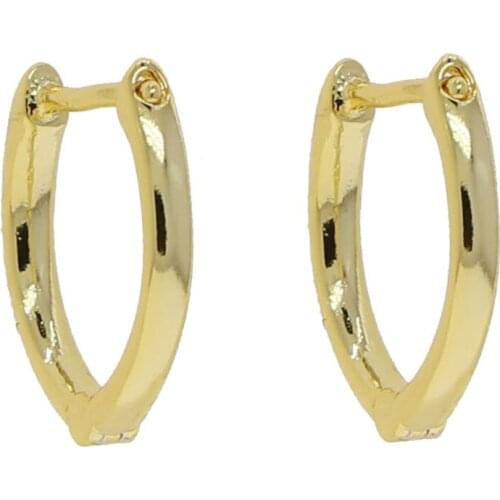 Minimal minimalist wholesale fashion women jewelry oval shaped multi piercing small women hoop earring