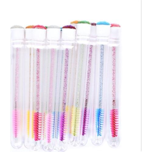 3pcs Reusable Eyelash Brush for Eyelash Extension Make up Brushes Disposable Crystal Eyebrow Brush Micro drill and Separate tube