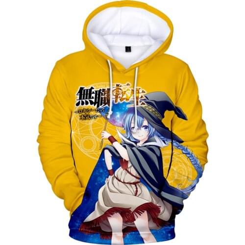 Mushoku tensei Men Hoodies Sweatshirts 3D Printed Hip Hop Hoody Streetwear Pullover Hooded Men Tops