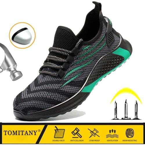 Men Work Safety Boots Men Shoes Steel Toe Brand Anti-Smashing Cap Puncture Proof Zapatos Hombre Lightweight Sneakers Work Boots