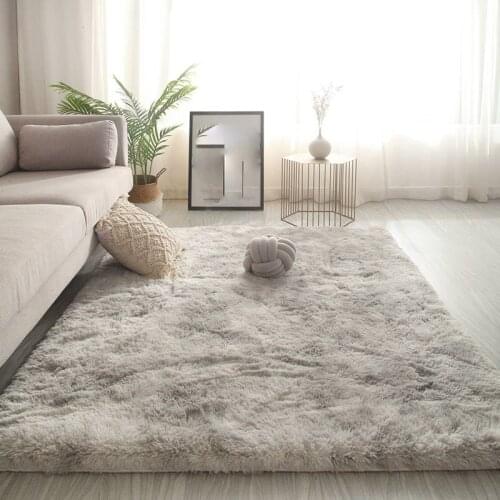 2021Soft Carpet Gradient Color Plush Modern Bedroom Mats INS Style Non-Slip Coffee Table Mats Living Room Carpet Rugs Home Decor