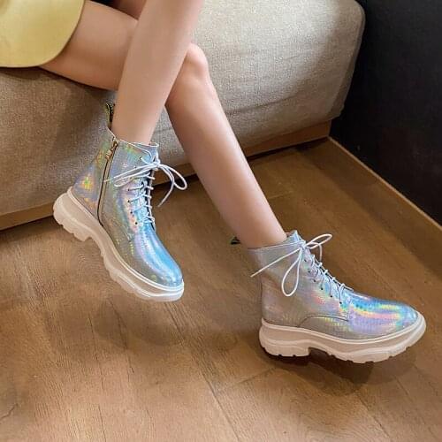 2020 spring and autumn new fashion high boots leather Martin boots womens breathable single boots all-match trendy boots X418