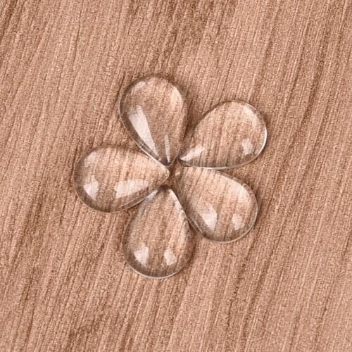 50PCS Drop Transparent Clear Glass Cabochons Fit 10x14mm 13x18mm 18x25mm 20x30mm Blank Base Settiings For DIY Jewelry Making