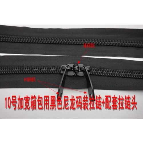 Widen broaden over size/10# nylon 5cm width 6M zip+4PCS sliders for Password box Luggage yacht/Trolley Case suitcase Backpack