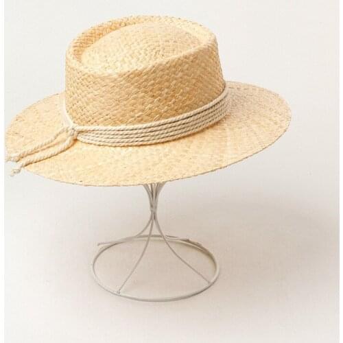 2021 Spring Summer New Handmade Straw Hat For Women Tether Decoration Raffia Straw Hat Outdoor Travel Beach Cap Sun Protection