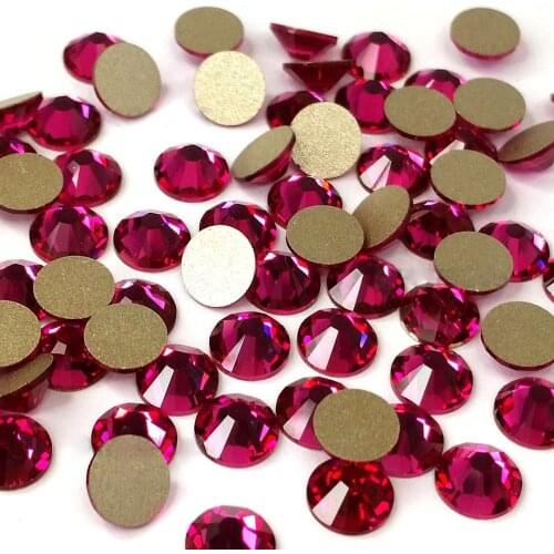 Fuchsia Non Hotfix Rhinestones Flatback Glass Making Amazing Strass for Nail Art Garments DIY Decoration
