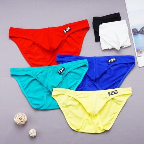 Male Panties Cotton Mens Underwear New Briefs Men Comfortable U-shaped Bag Breathable No Deformation Solid Underpants Wholesale