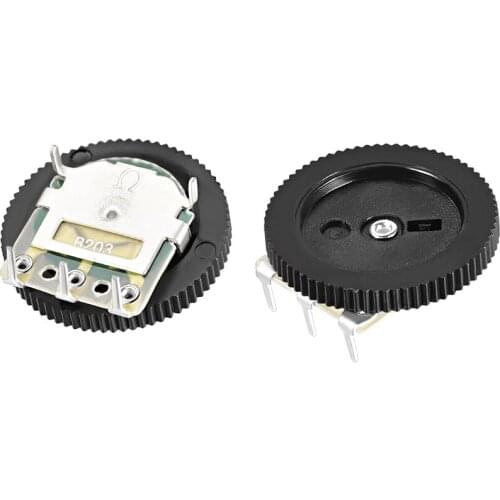 Uxcell 20K Ohm Dial Wheel Potentiometer for Audio Stereo Volume Switch Control 16x6mm 20Pcs