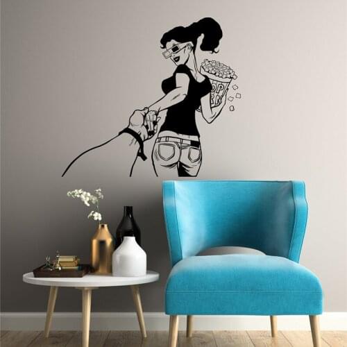 Cinema Vinyl Wall Sticker Cinema Lounge Home Screening Room Living Room Bedroom Movie Lovers Decoration Vinyl Decal Gift XJ16