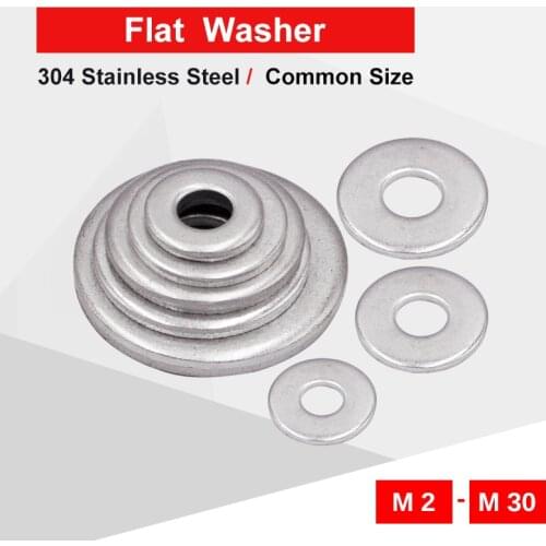 1-200 PCS Plain Washer M1.6 M2 M2.5 M3 M4 M5 M6 M8 M10 M12 M14 M16 M18 M20 M22 M24 M27 M30 304 Stainless Steel Flat Gasket