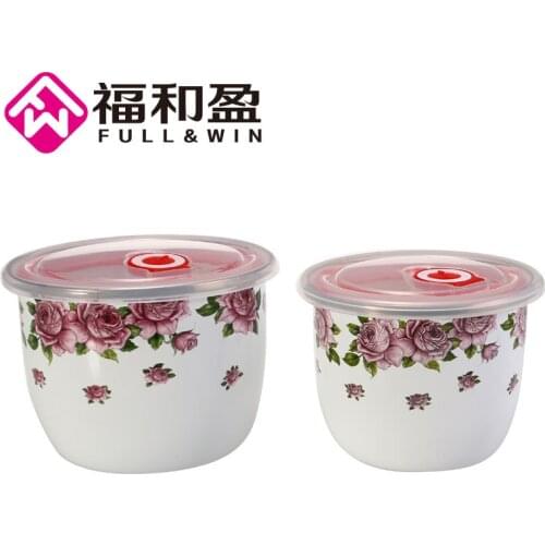 1Pcs Classic Chinese Enamel Food Storage Bowls Healthy Tea Caddy Canister Portable Travel Storage Bottles Sealed Food Container