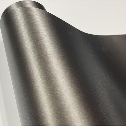 10/20/30/40/50x152CM Light grey Brushed Steel Vinyl Wrap Roll with Air Release Technology Adhesive Car Sticker Decal Roll
