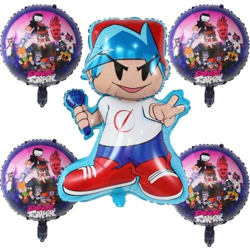 10/20/50pcs Friday Night Funkin Game Cartoon Ballons Cake Topper Party Supplies Toy For Kids Happy Birthday Party Air Globos