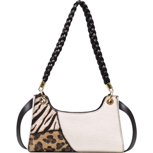 2021 Fashion Woman Leopard Zebra Pattern Stitching Messenger Bag Ladies All-match Retro Shoulder Armpit Bags Purse Cosmetic Pack