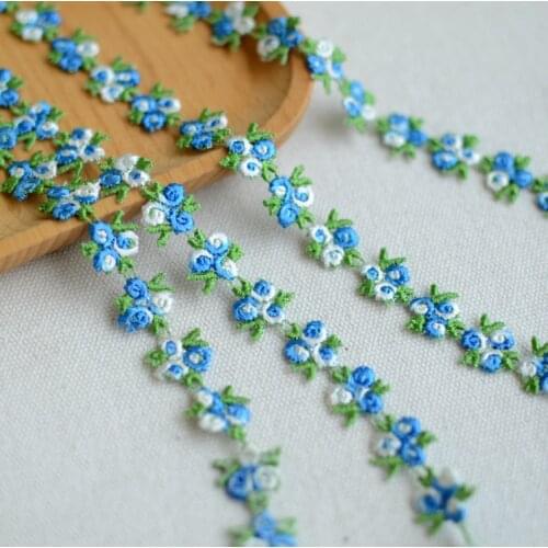 3 Meters blue Embroidery sewing lace ribbon guipure lace african lace fabric trim warp knitting DIY Garment Accessories