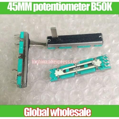 3PCS 45MM mixer straight sliding double potentiometer B50K A50K-15MM