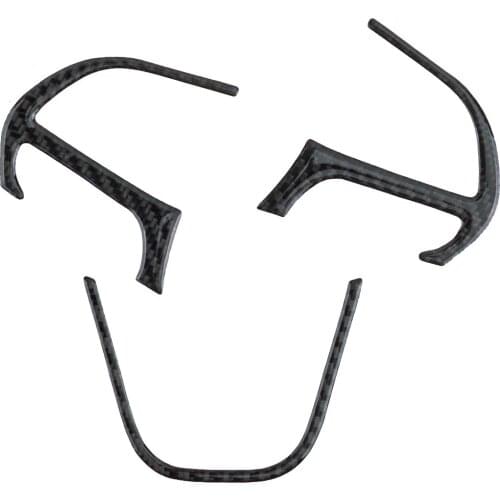 3Pcs/Set Car Carbon Fiber Black Steering Wheel Button Cover Trim Frame Fit For Dodge Challenger 2015 2016 2017 2018 2019 2020