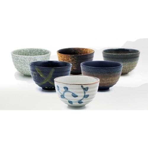 300ml Japan Coarse Pottery Matcha Bowl Green Tea Maker Cup Glaze Teacup Kung Fu Tea Set Master Cup Creative Vintage Home Decor