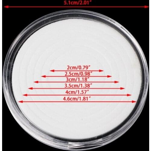 46mm Plastic Coin Holder Capsule Storage Case Display Box With 5 Sizes Pad Rings M76D