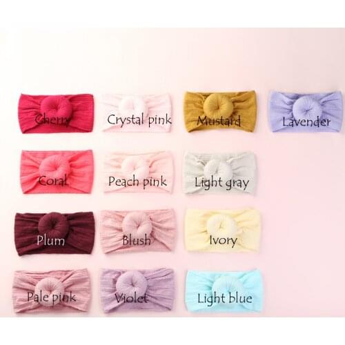 50 pcs/lot, Wholesale Round Knot Nylon Headwraps, Cable Knit Donut Nylon Turban Headbands, Kids Girls Hair Accessories