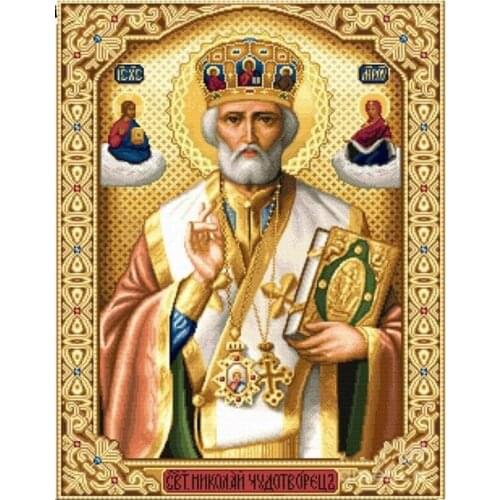 5D men mosaic Diamond Painting Mosaic Icons"St. Nicholas Of Myra"3D Square diy Diamond Embroidery Pattern Orthodox Religion