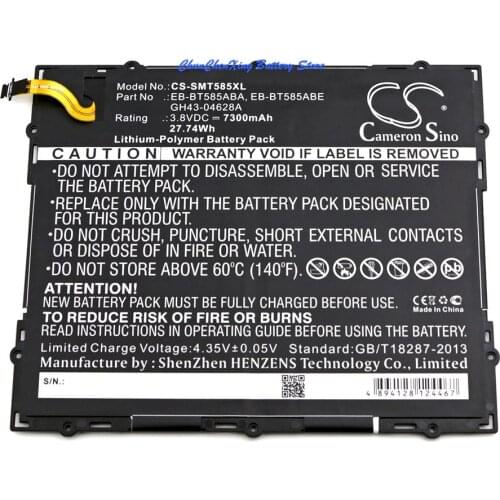 Cameron Sino 7300mAh Battery EB-BT585ABA for Samsung SM-P580, SM-P585M, SM-P585N, SM-P585Y,T580, T585, T585C, T585M, T587, T587P
