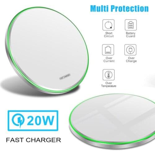 20w 30w Qi Mirror Wireless Charger Ultra-Thin Wireless Charging Pad Fast Charger For iPhone 11 X XS Max XR 8 Plus Xiaomi Mi 9