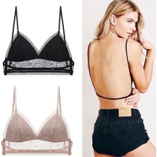 Women Back Beautify Ladies Sexy Lace Wire Free Fashion Bra Sexy Padded Lingerie Bralette Gather Push Up Seamless Bra Female