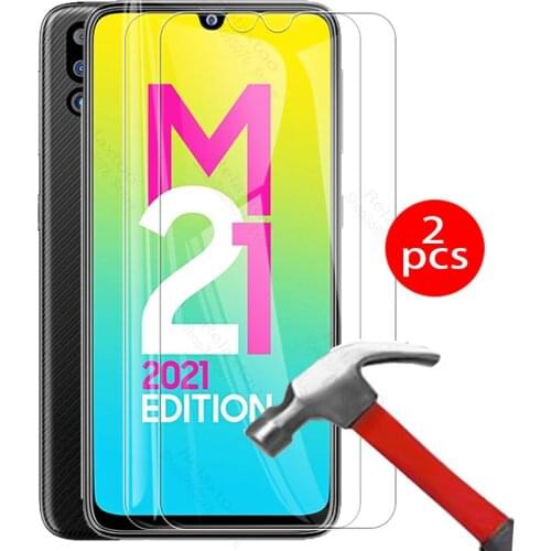 2Pcs Cases For Samsung Galaxy M21 2021 Tempered Glass Protective Protector Phone Film cover For Samsung M21 m 21 SM-M215G 6.4