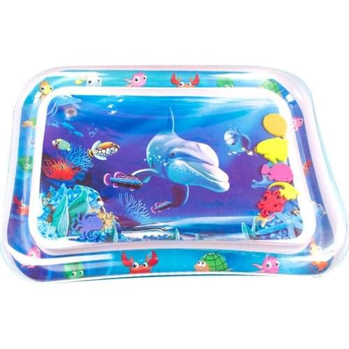 Baby Infant Cartoon Octopus Dolphin Inflatable Water Mat Summer Game Play Pad Toy Water Cushion Cartoon Pattern