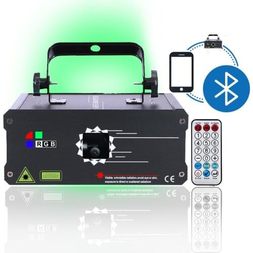Buletooth Remote Laser Projector Edit Patterns by Phone DJ Disco RGB Christmas Party Animation Laser Stage Light