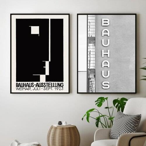 Dessau Bauhaus Architecture Black White Poster Bauhaus Building Photography Painting Canvas Prints Living Room Wall Art Decor