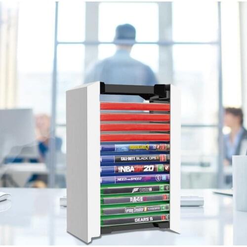 Game Accessories 12 Game ABS Boxes Organizer Durable Stable Light Storage Stands Rack For PlayStation 5 PS5/4 For NS For XBOX
