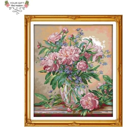 Joy Sunday H580 Free Shipping 14CT 11CT Stamped and Counted Home Decoration Bluebells Vase Flowers Embroidery Cross Stitch
