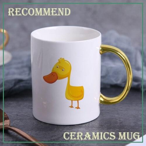 Ceramic Coffee Mug Yellow duckling Breakfast Cup Handgri Travel Mug Novelty Gifts For Your Friends кружки canecas KTDW-061