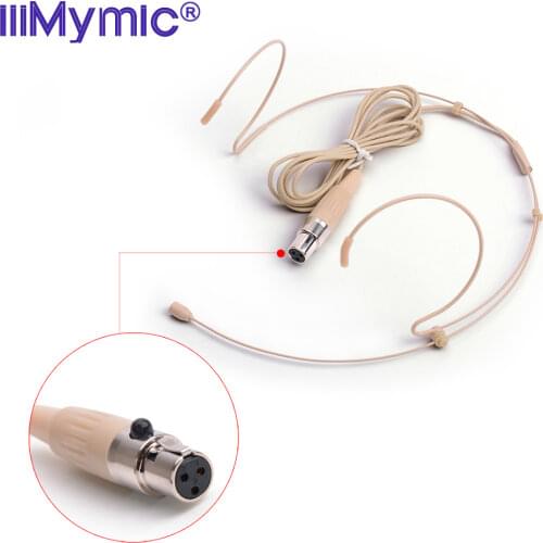 IiiMymic H-21S2-3 3pin Mini XLR TA3F Connector Headworn Headset Microphone for AKG Samson Wireless Body-Pack Transmitter