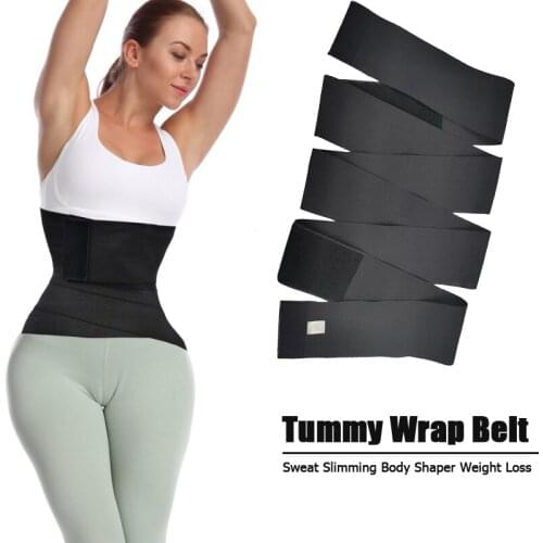 Corset Belly Sweat Tummy Wrap Waist Trainer Shaperwear Belt Women Slimming Top Stretch Bands Body Shaper Weight Loss Bandage