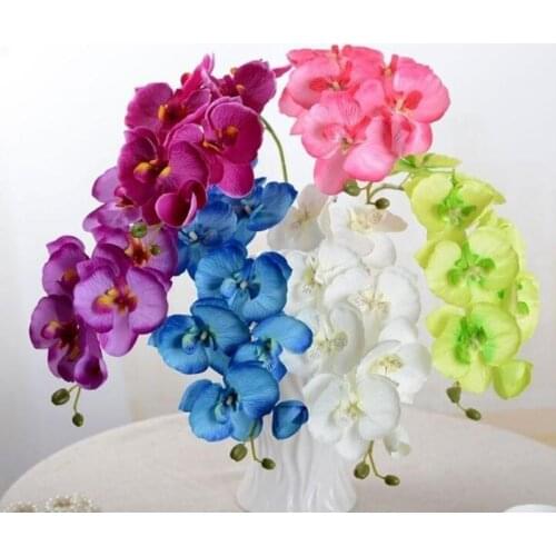 Real Touch Butterfly Orchid Branch Artificial Silk Flowers Wedding Home Party Decor Plant Fake Phalaenopsis#351