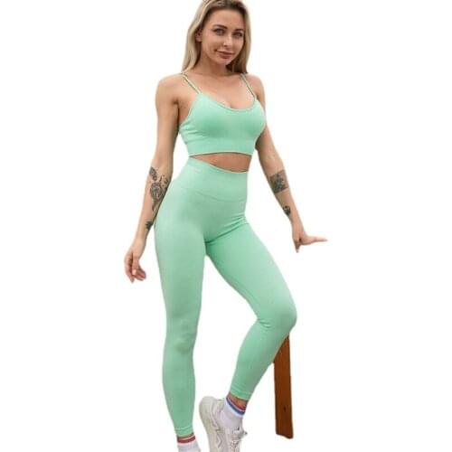 Autumn New Seamless Skinny Yoga Clothes 4 PCs Set European and American Breathable Hip Lifting Fitness Sportswear for Women