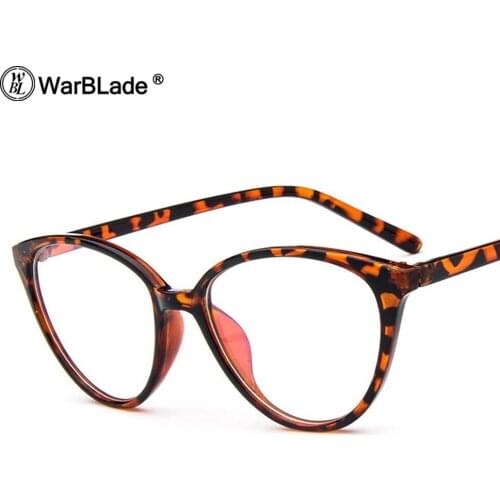 WarBLade Unisex Vintage Cat Eye Glasses With Clear Lens Women Men Plain Mirror Prescription Optic Frame Eyeglasses Transparent