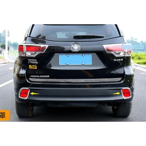 Lapetus Exterior Refit Kit Fit For Toyota Highlander KLUGER 2014 - 2019 Chrome Rear Fog Lights Lamps Decoration Frame Cover Trim