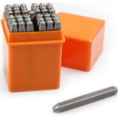 HOT 37-Piece Number & Capital Letter Stamp Set (A-Z Heart & 0-9) Punch Perfect for Imprinting Metal, Plastic, Wood, Leather