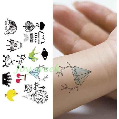 Waterproof Temporary Tattoo sticker cute spacecraft tattoo cartoon tatto stickers flash tatoo fake tattoos for kids girl child